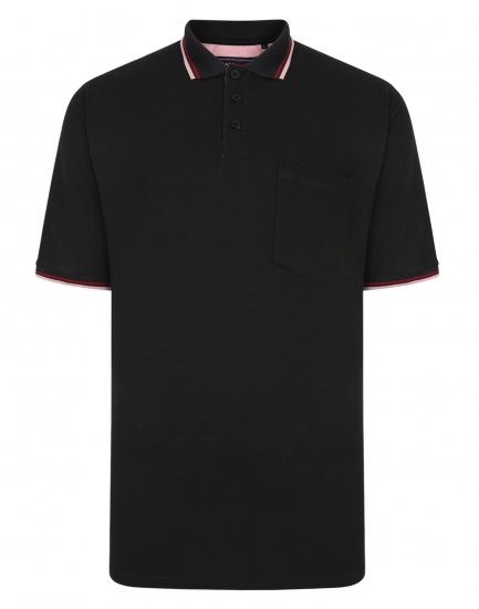 Kam Jeans Polo with Pocket Black - Polo marškinėliai - Polo marškinėliai - 2XL-8XL