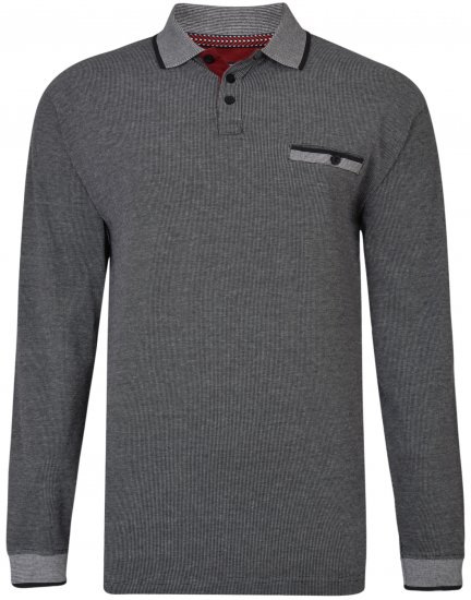Kam Jeans 5429 Long Sleeve Polo Black - Polo marškinėliai - Polo marškinėliai - 2XL-8XL