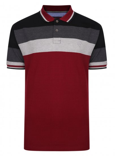 Kam Jeans Contrast Stripe Polo Grey - Polo marškinėliai - Polo marškinėliai - 2XL-8XL