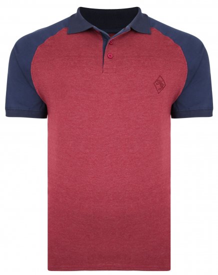 Kam Jeans 5446 Raglan Marl Jersey Polo Burgundy - Polo marškinėliai - Polo marškinėliai - 2XL-8XL
