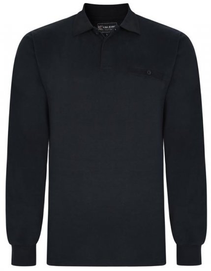 Kam Jeans 5457 LS Peach Finish Polo Black - Polo marškinėliai - Polo marškinėliai - 2XL-8XL