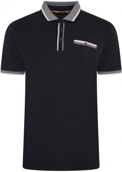 Kam Jeans 5499 Jersey Polo with Jacquard Collar/Cuffs Navy - Polo marškinėliai - Polo marškinėliai - 2XL-8XL