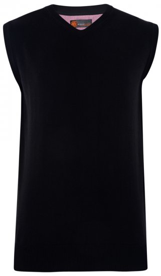 Kam Jeans V-kaklo Megzta Liemenė Juoda - Megztiniai ir džemperiai - Megztiniai ir Džemperiai - 2XL-14XL