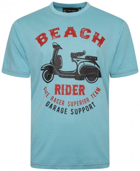 Kam Jeans 5701 Beach Rider Tee Aqua - Marškinėliai - Marškinėliai - 2XL-14XL