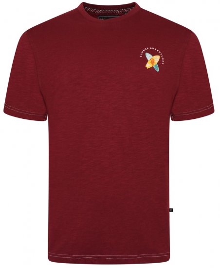 Kam Jeans 5709 Summer Adventure Print Tee Burgundy - Marškinėliai - Marškinėliai - 2XL-14XL