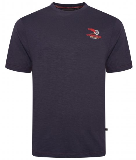 Kam Jeans 5710 Legendary Racing Slub Tee With Back Print Navy - Marškinėliai - Marškinėliai - 2XL-14XL