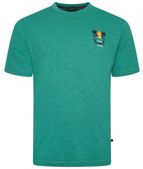 Kam Jeans 5711 Endless Summers Slub Tee With Back Print Emerald - Marškinėliai - Marškinėliai - 2XL-14XL
