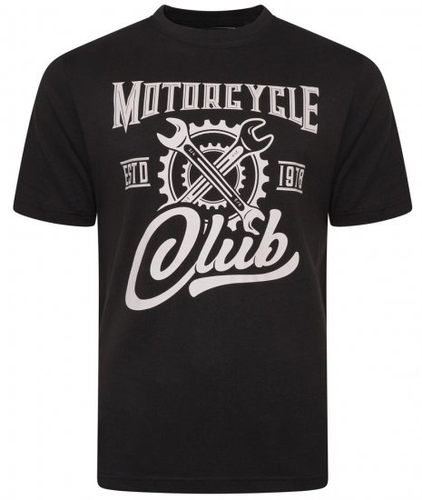 Kam Jeans 5712 Twin Pack Motorcycle/Cycle Print Tee Black and Navy - Marškinėliai - Marškinėliai - 2XL-14XL