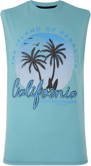 Kam Jeans 5727 California Paradise Sleeveless T-Shirt Light Blue - Marškinėliai - Marškinėliai - 2XL-14XL