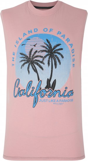 Kam Jeans 5727 California Paradise Sleeveless T-Shirt Pink - Marškinėliai - Marškinėliai - 2XL-14XL