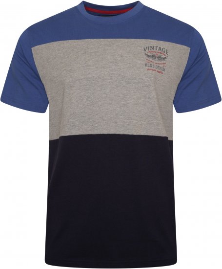 Kam Jeans 5746 Cut & Sew T-Shirt with Print Blue - Marškinėliai - Marškinėliai - 2XL-14XL