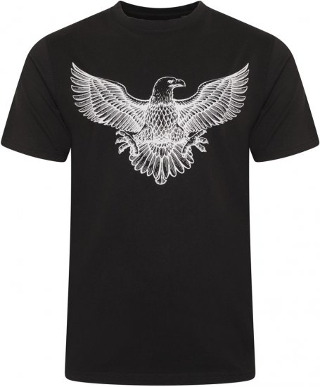 Kam Jeans 5758 Eagle Print T-Shirt Black - Marškinėliai - Marškinėliai - 2XL-14XL
