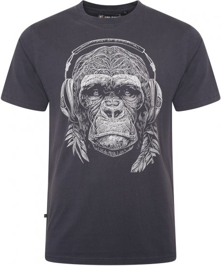 Kam Jeans 5759 Stencil Gorilla Print T-Shirt Indigo - Marškinėliai - Marškinėliai - 2XL-14XL