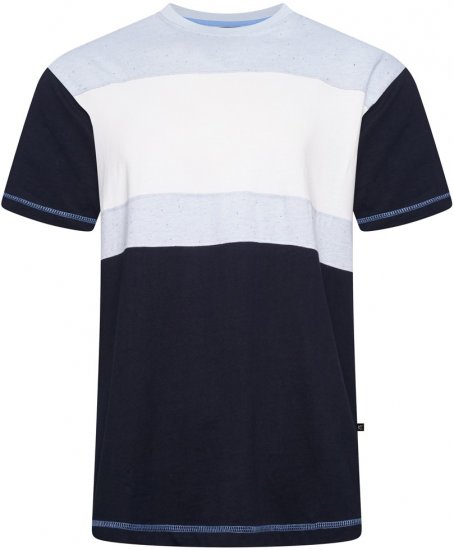 Kam Jeans 5780 Cut And Sew Panel T-Shirt Navy - Marškinėliai - Marškinėliai - 2XL-14XL