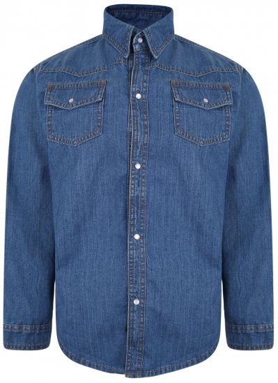 Kam Jeans 602 Denim Shirt Stonewash - Marškiniai - Marškiniai - 2XL-8XL