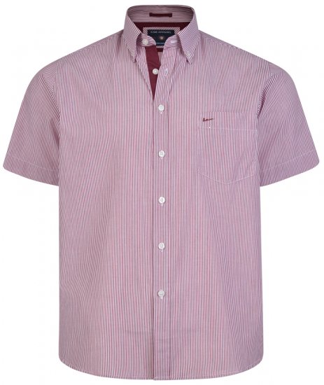 Kam Jeans 6164 Short Sleeve Shirt Burgundy - Marškiniai - Marškiniai - 2XL-8XL