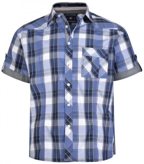Kam Jeans 6165 Short Sleeve Shirt Navy - Marškiniai - Marškiniai - 2XL-8XL