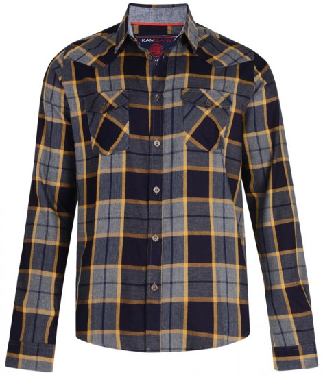 Kam Jeans 6172 Long Sleeve Shirt Grey - Marškiniai - Marškiniai - 2XL-8XL