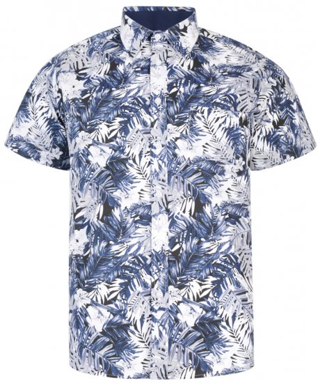 Kam Jeans 6179 Short Sleeve Shirt Navy - Marškiniai - Marškiniai - 2XL-8XL