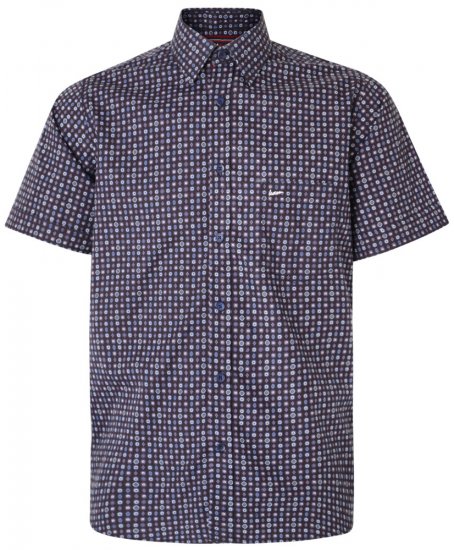 Kam Jeans 6188 Short Sleeve Shirt Navy - Marškiniai - Marškiniai - 2XL-8XL