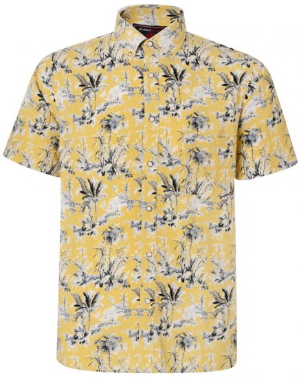 Kam Jeans 6191 Short Sleeve Shirt Sand - Marškiniai - Marškiniai - 2XL-8XL