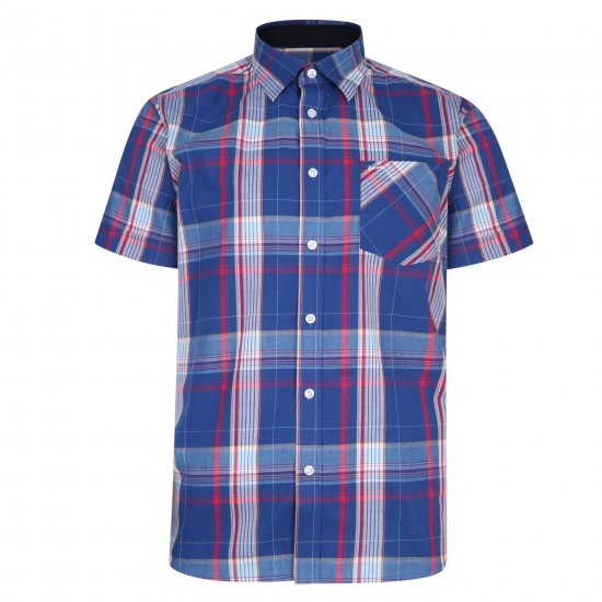 Kam Jeans 6202 Casual Check Shirt Blue - Marškiniai - Marškiniai - 2XL-8XL