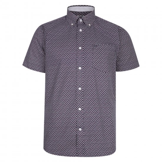 Kam Jeans 6206 Paisley Print Shirt Navy - Marškiniai - Marškiniai - 2XL-8XL