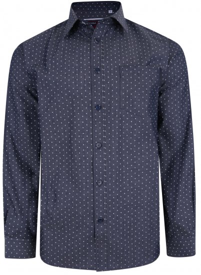 Kam Jeans KBS 6212 Star Print Chambray Shirt Indigo - Marškiniai - Marškiniai - 2XL-8XL
