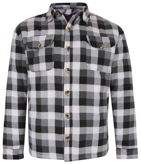 Kam Jeans 6213 Sherpa Lined Flannel Shirt Black - Marškiniai - Marškiniai - 2XL-8XL