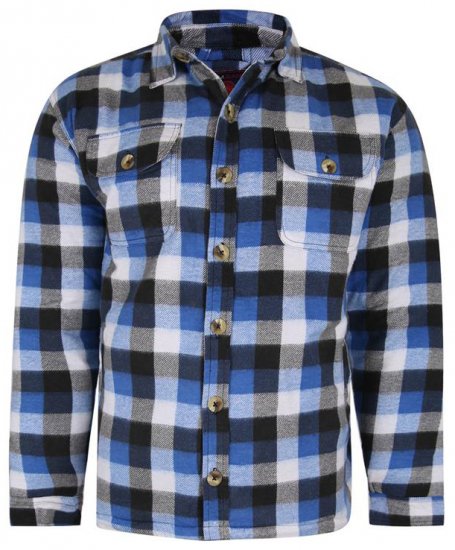 Kam Jeans 6213 Sherpa Lined Flannel Shirt Navy - Marškiniai - Marškiniai - 2XL-8XL