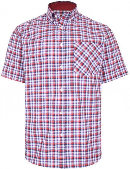 Kam Jeans 6214 Check Shirt Red - Marškiniai - Marškiniai - 2XL-8XL
