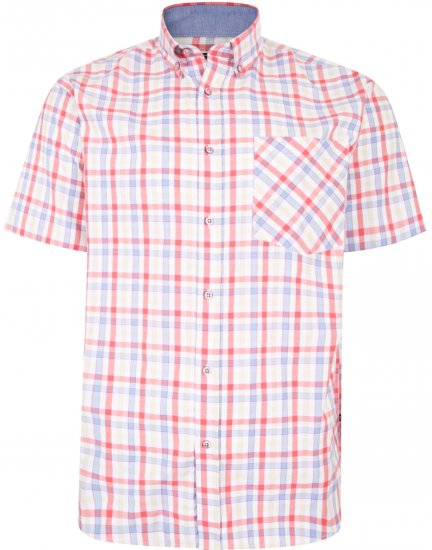 Kam Jeans 6215 Summer Check Shirt Pink - Marškiniai - Marškiniai - 2XL-8XL