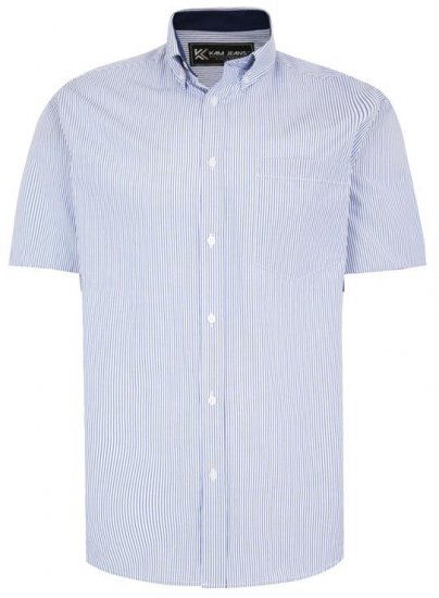 Kam Jeans 6218 SS Casual Stripe Shirt Navy - Marškiniai - Marškiniai - 2XL-8XL