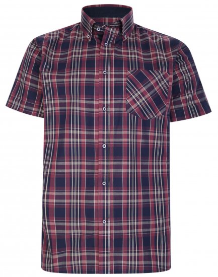 Kam Jeans 6221 Casual Short Sleeve Shirt Plum - Marškiniai - Marškiniai - 2XL-8XL
