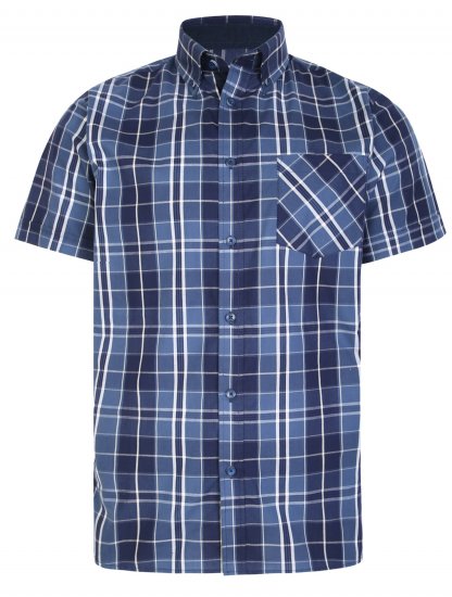 Kam Jeans 6221 Casual Short Sleeve Shirt Indigo - Marškiniai - Marškiniai - 2XL-8XL
