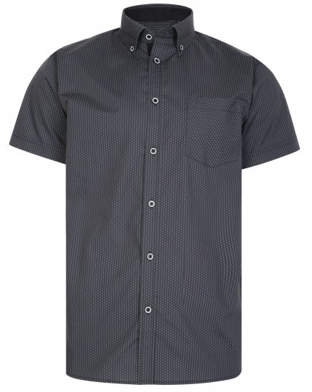 Kam Jeans 6226 Casual Short Sleeve Shirt Charcoal - Marškiniai - Marškiniai - 2XL-8XL