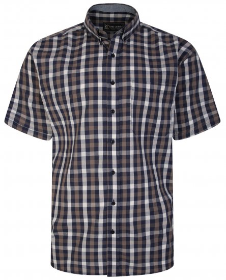 Kam Jeans 6246 SS Check Shirt Navy - Marškiniai - Marškiniai - 2XL-8XL