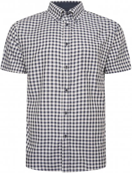 Kam Jeans 6302 Casual Gingham Check Shirt Blue - Marškiniai - Marškiniai - 2XL-8XL