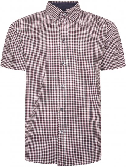 Kam Jeans 6302 Casual Gingham Check Shirt Navy - Marškiniai - Marškiniai - 2XL-8XL