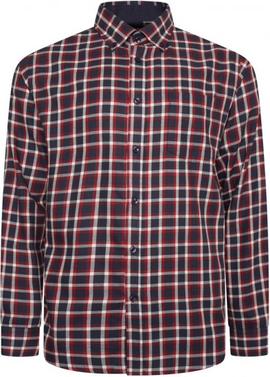 Kam Jeans 6303 Long Sleeve Casual Check Shirt Navy - Marškiniai - Marškiniai - 2XL-8XL