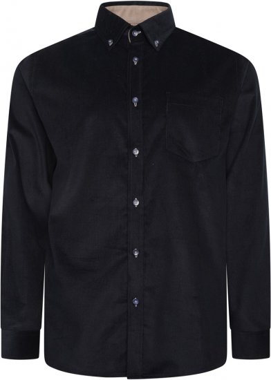 Kam Jeans 6304 Long Sleeve Fine Cotton Cordurouy Shirt Navy - Marškiniai - Marškiniai - 2XL-8XL