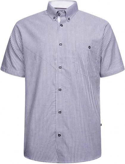 Kam Jeans 6319 Casual Stripe Shirt Charcoal - Marškiniai - Marškiniai - 2XL-8XL