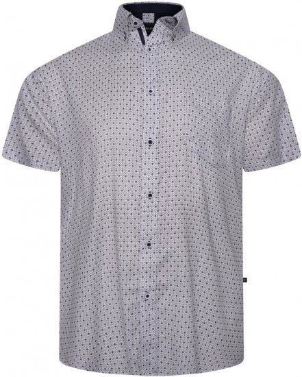 Kam Jeans 6328 AOP Geo Print Short Sleeve Shirt Charcoal - Marškiniai - Marškiniai - 2XL-8XL