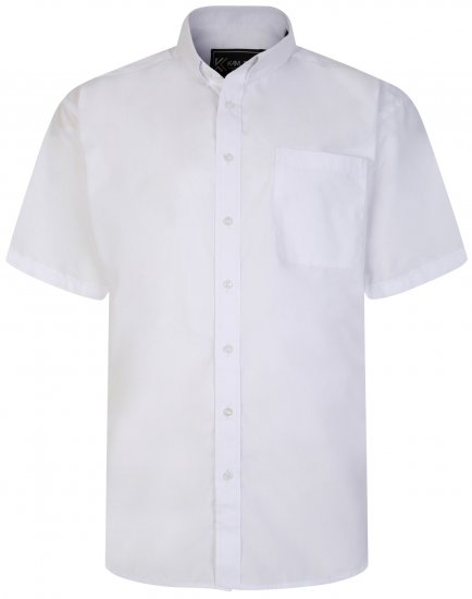 Kam Jeans 660 Classic Short Sleeve Office Shirt White - Marškiniai - Marškiniai - 2XL-8XL