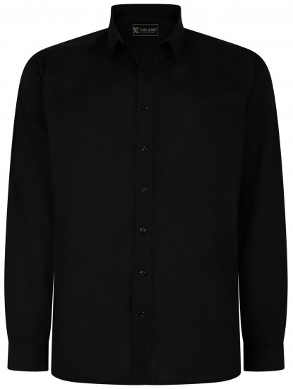 Kam Jeans 661 Classic Long Sleeve Office Shirt Black - Marškiniai - Marškiniai - 2XL-8XL