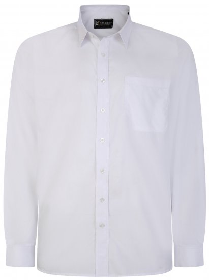 Kam Jeans 661 Classic Long Sleeve Office Shirt White - Marškiniai - Marškiniai - 2XL-8XL