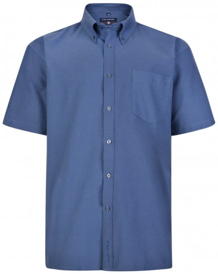 Kam Oxford Marškiniai Trumpomis Rankovėmis Tamsiai Mėlyni - Marškiniai - Marškiniai - 2XL-8XL
