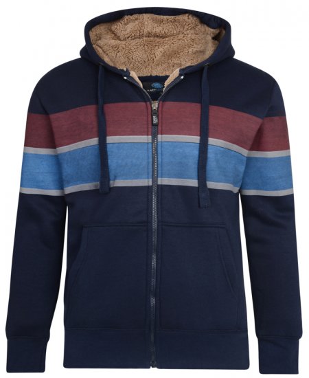 Kam Jeans 7007 Sherpa Lined Hoodie Navy - Megztiniai ir džemperiai - Megztiniai ir Džemperiai - 2XL-14XL