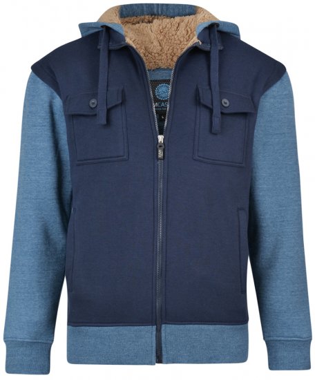 Kam Jeans 7008 Hoodie Denim blue - Megztiniai ir džemperiai - Megztiniai ir Džemperiai - 2XL-14XL