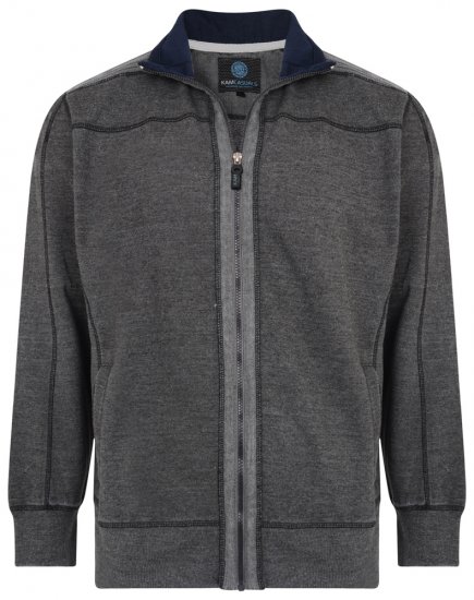 Kam Jeans 7011 Full Zip Sweat Charcoal - Megztiniai ir džemperiai - Megztiniai ir Džemperiai - 2XL-14XL